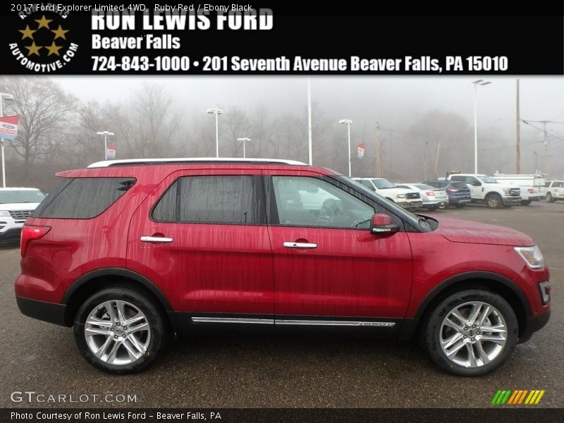 Ruby Red / Ebony Black 2017 Ford Explorer Limited 4WD