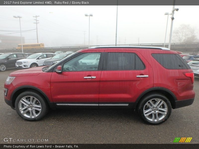 Ruby Red / Ebony Black 2017 Ford Explorer Limited 4WD