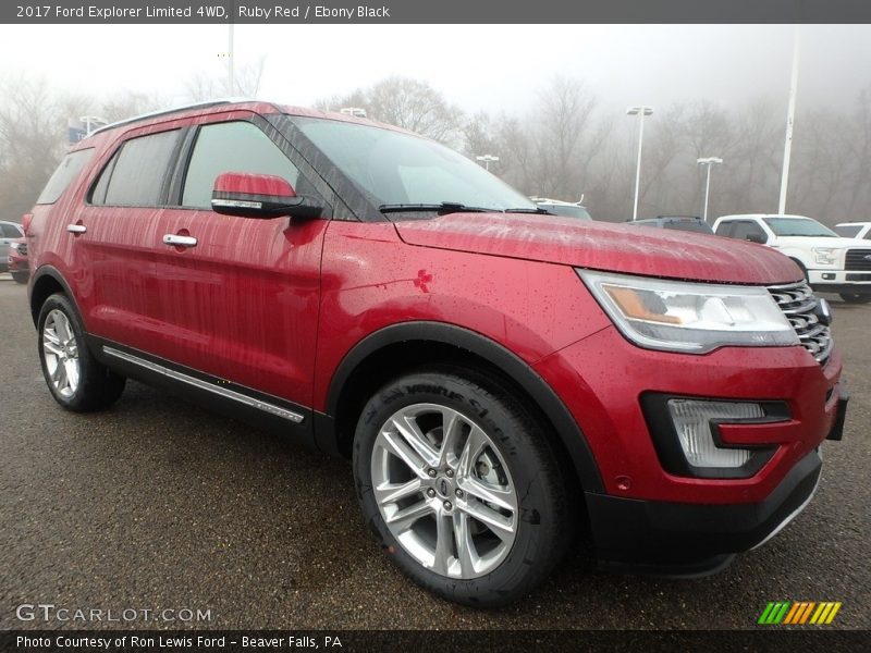 Ruby Red / Ebony Black 2017 Ford Explorer Limited 4WD
