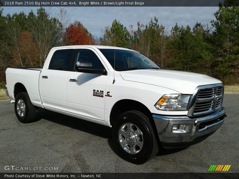 Bright White / Brown/Light Frost Beige 2018 Ram 2500 Big Horn Crew Cab 4x4