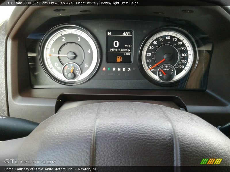 Bright White / Brown/Light Frost Beige 2018 Ram 2500 Big Horn Crew Cab 4x4