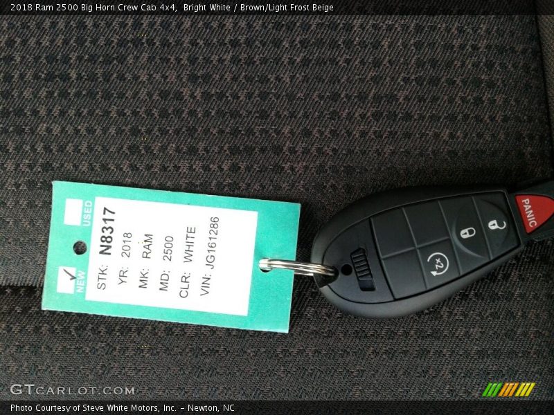 Bright White / Brown/Light Frost Beige 2018 Ram 2500 Big Horn Crew Cab 4x4