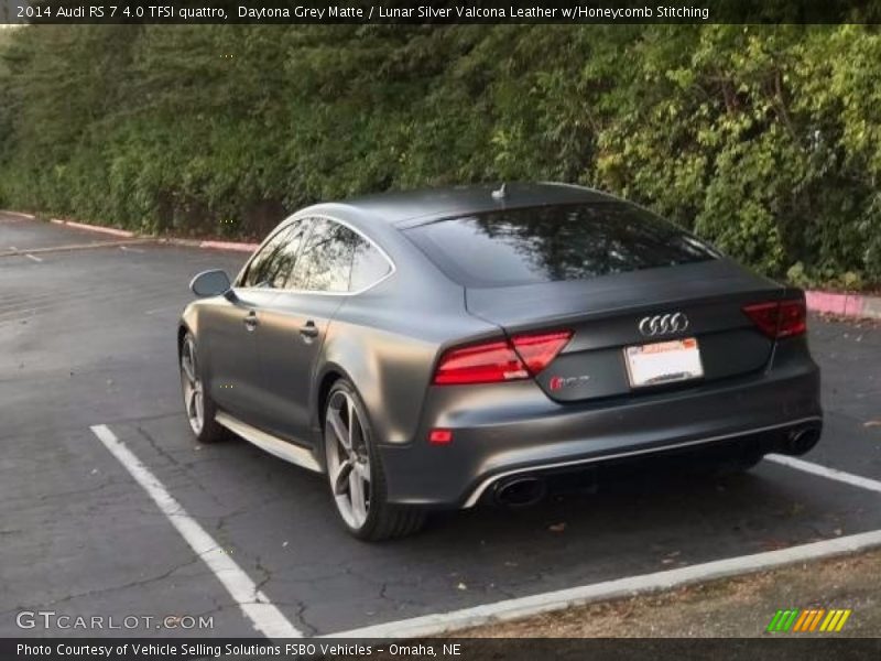 Daytona Grey Matte / Lunar Silver Valcona Leather w/Honeycomb Stitching 2014 Audi RS 7 4.0 TFSI quattro