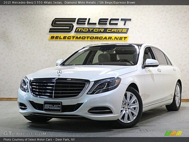 Diamond White Metallic / Silk Beige/Espresso Brown 2015 Mercedes-Benz S 550 4Matic Sedan