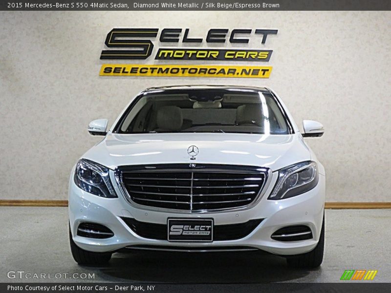 Diamond White Metallic / Silk Beige/Espresso Brown 2015 Mercedes-Benz S 550 4Matic Sedan