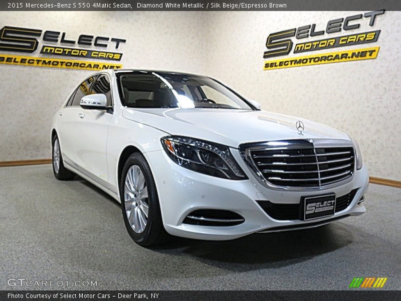 Diamond White Metallic / Silk Beige/Espresso Brown 2015 Mercedes-Benz S 550 4Matic Sedan