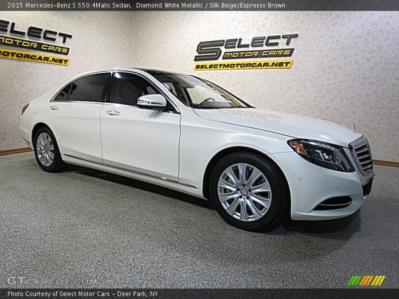 Diamond White Metallic / Silk Beige/Espresso Brown 2015 Mercedes-Benz S 550 4Matic Sedan