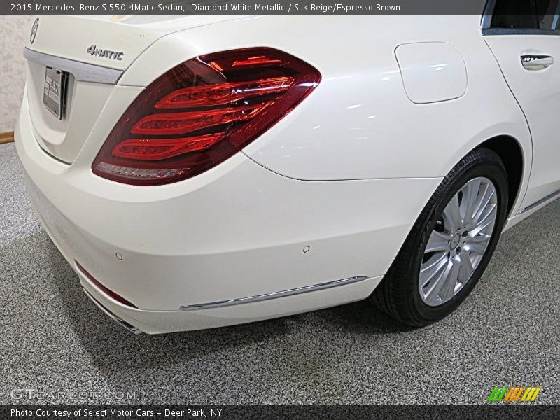 Diamond White Metallic / Silk Beige/Espresso Brown 2015 Mercedes-Benz S 550 4Matic Sedan