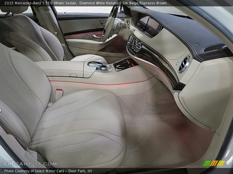 Diamond White Metallic / Silk Beige/Espresso Brown 2015 Mercedes-Benz S 550 4Matic Sedan