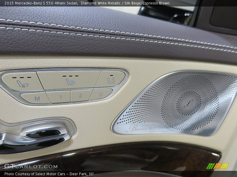 Diamond White Metallic / Silk Beige/Espresso Brown 2015 Mercedes-Benz S 550 4Matic Sedan