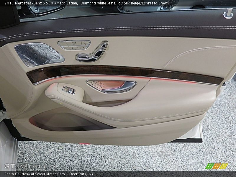 Diamond White Metallic / Silk Beige/Espresso Brown 2015 Mercedes-Benz S 550 4Matic Sedan