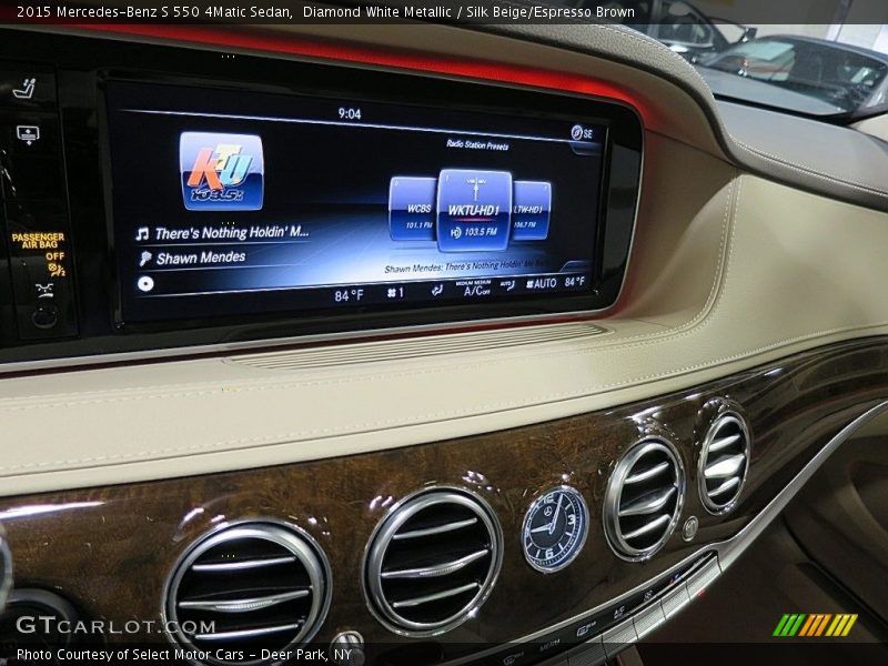 Diamond White Metallic / Silk Beige/Espresso Brown 2015 Mercedes-Benz S 550 4Matic Sedan