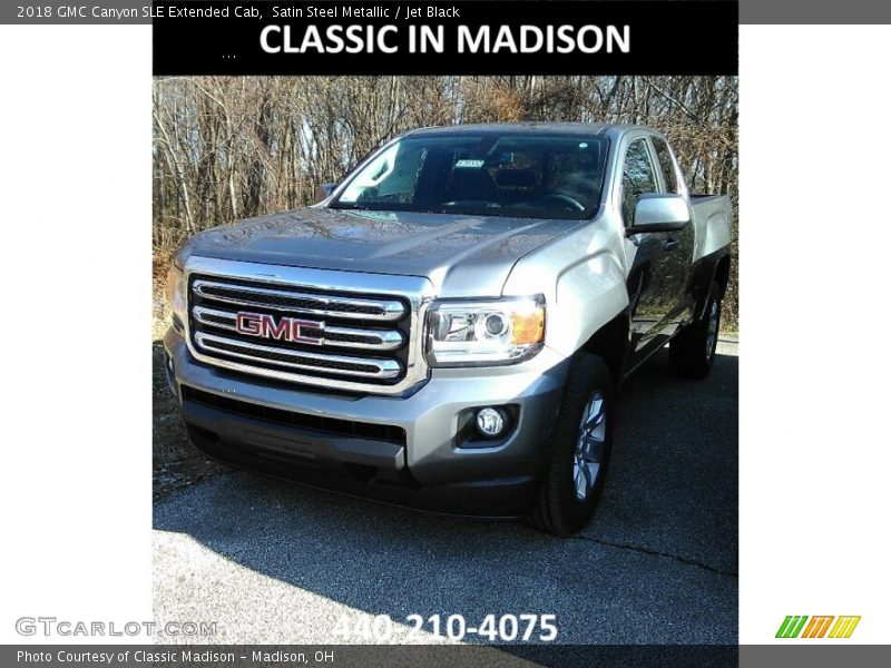 Satin Steel Metallic / Jet Black 2018 GMC Canyon SLE Extended Cab