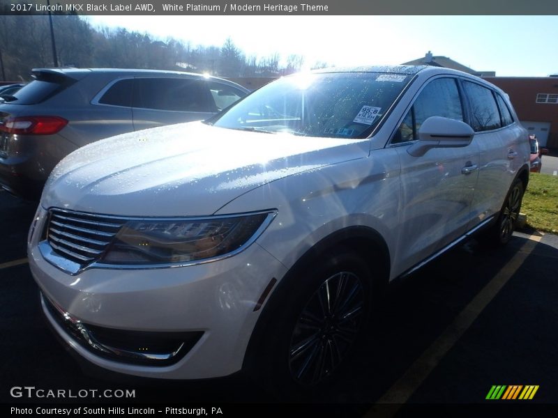 White Platinum / Modern Heritage Theme 2017 Lincoln MKX Black Label AWD