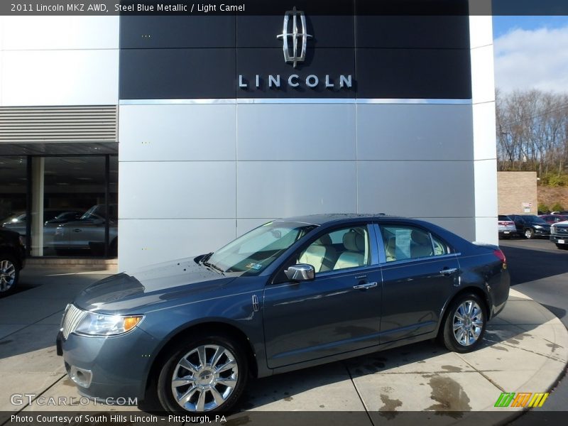 Steel Blue Metallic / Light Camel 2011 Lincoln MKZ AWD