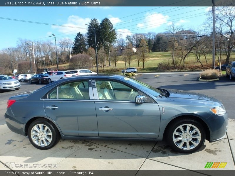 Steel Blue Metallic / Light Camel 2011 Lincoln MKZ AWD