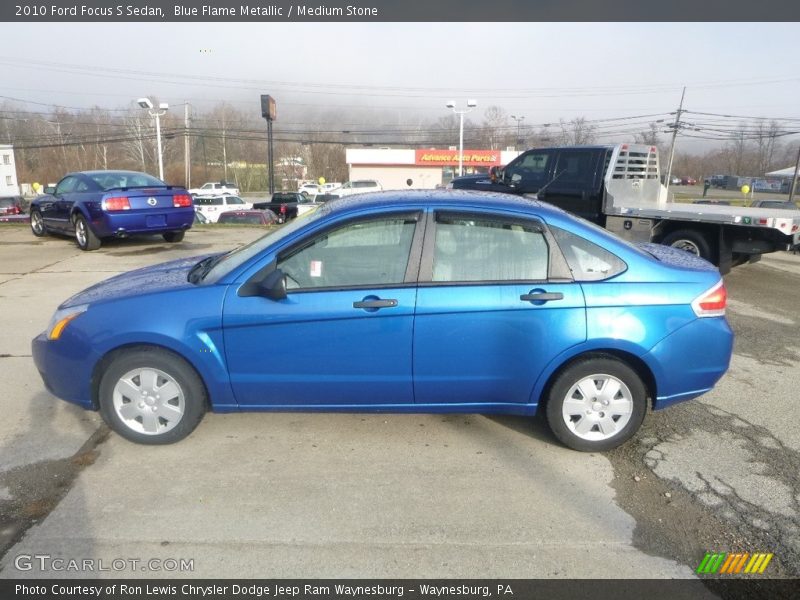 Blue Flame Metallic / Medium Stone 2010 Ford Focus S Sedan