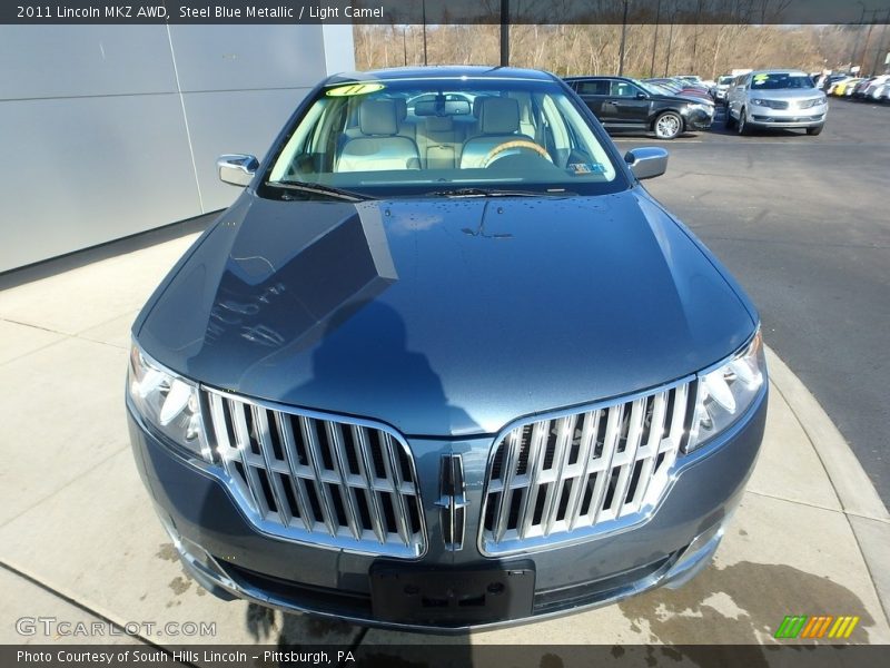 Steel Blue Metallic / Light Camel 2011 Lincoln MKZ AWD