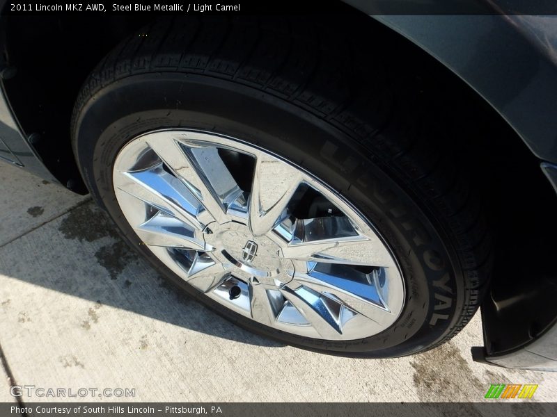 Steel Blue Metallic / Light Camel 2011 Lincoln MKZ AWD