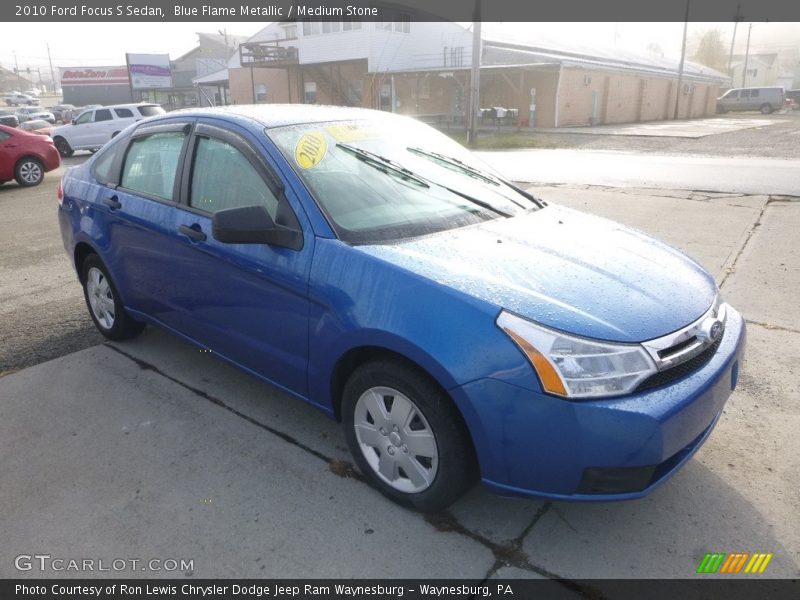Blue Flame Metallic / Medium Stone 2010 Ford Focus S Sedan