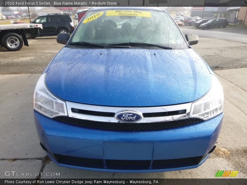 Blue Flame Metallic / Medium Stone 2010 Ford Focus S Sedan