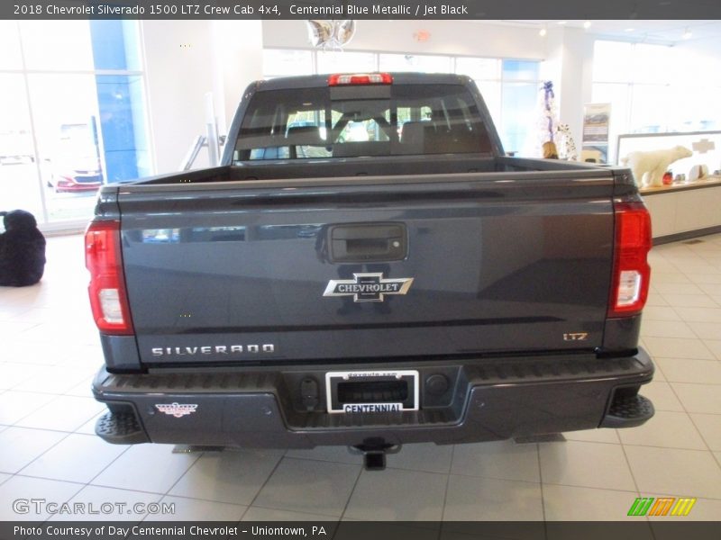 Centennial Blue Metallic / Jet Black 2018 Chevrolet Silverado 1500 LTZ Crew Cab 4x4