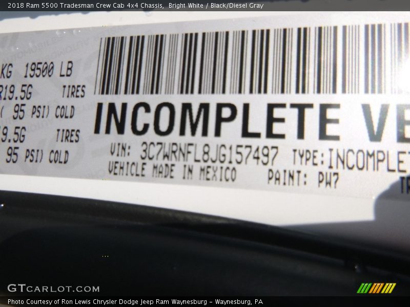 Bright White / Black/Diesel Gray 2018 Ram 5500 Tradesman Crew Cab 4x4 Chassis