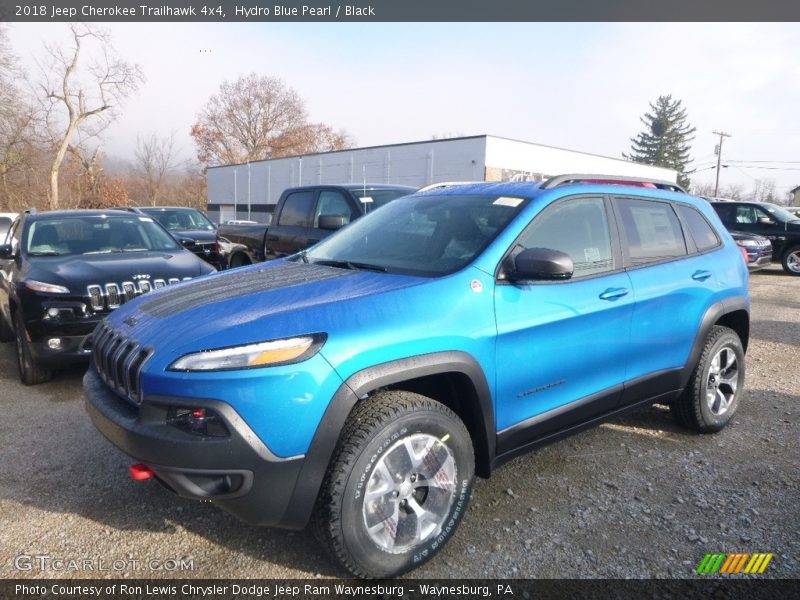 Hydro Blue Pearl / Black 2018 Jeep Cherokee Trailhawk 4x4