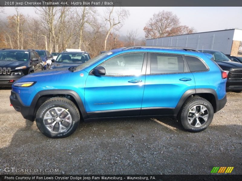 Hydro Blue Pearl / Black 2018 Jeep Cherokee Trailhawk 4x4