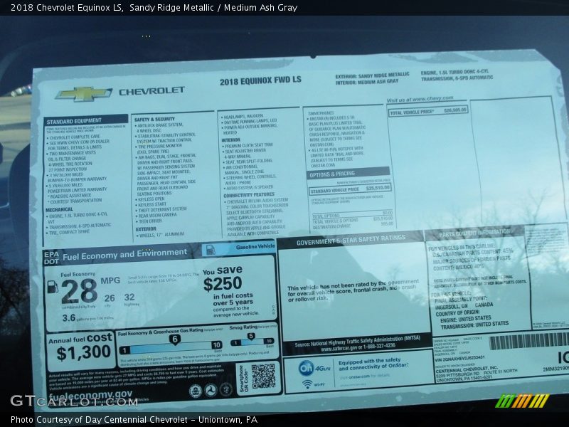 Sandy Ridge Metallic / Medium Ash Gray 2018 Chevrolet Equinox LS