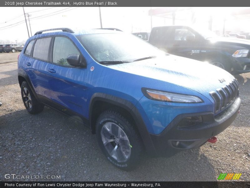 Hydro Blue Pearl / Black 2018 Jeep Cherokee Trailhawk 4x4