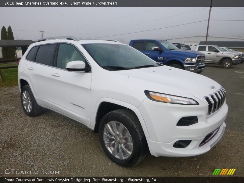 Bright White / Brown/Pearl 2018 Jeep Cherokee Overland 4x4