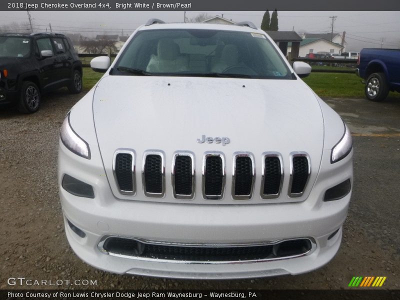 Bright White / Brown/Pearl 2018 Jeep Cherokee Overland 4x4