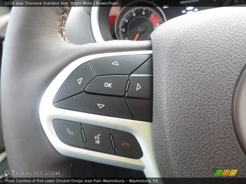 Bright White / Brown/Pearl 2018 Jeep Cherokee Overland 4x4