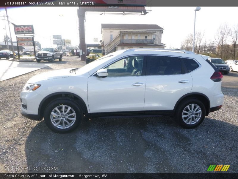 Pearl White / Charcoal 2018 Nissan Rogue SV AWD