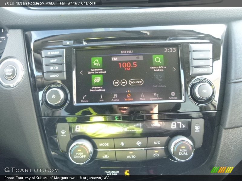Pearl White / Charcoal 2018 Nissan Rogue SV AWD