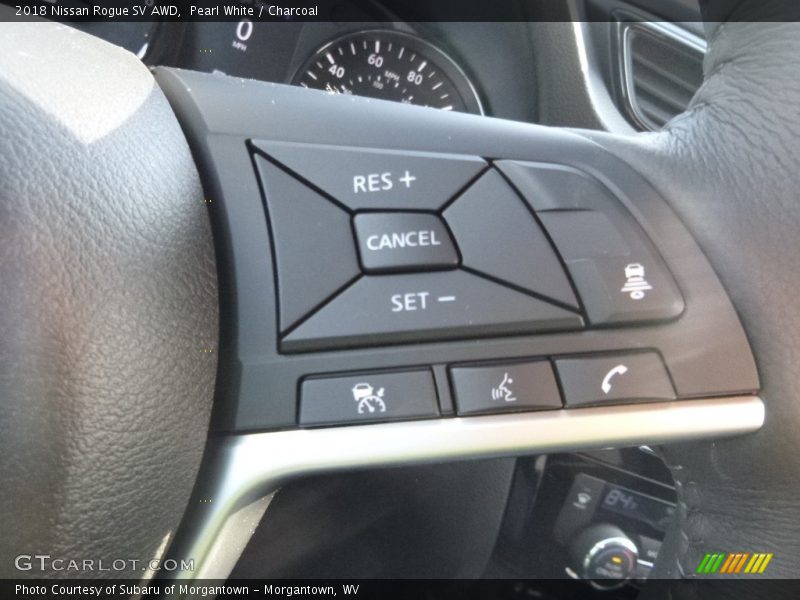 Pearl White / Charcoal 2018 Nissan Rogue SV AWD