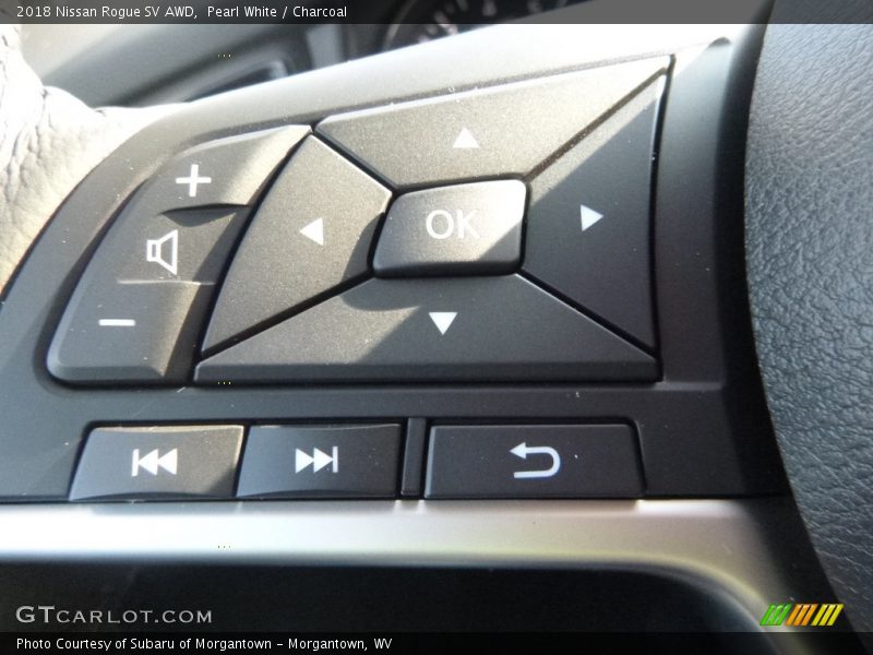 Pearl White / Charcoal 2018 Nissan Rogue SV AWD