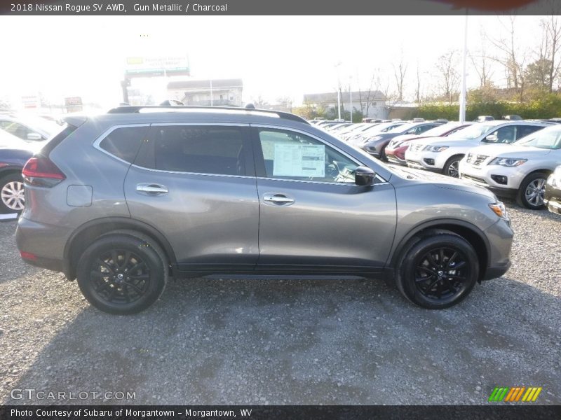Gun Metallic / Charcoal 2018 Nissan Rogue SV AWD