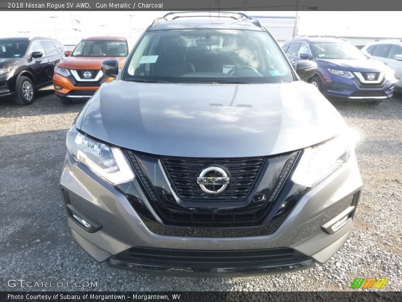 Gun Metallic / Charcoal 2018 Nissan Rogue SV AWD