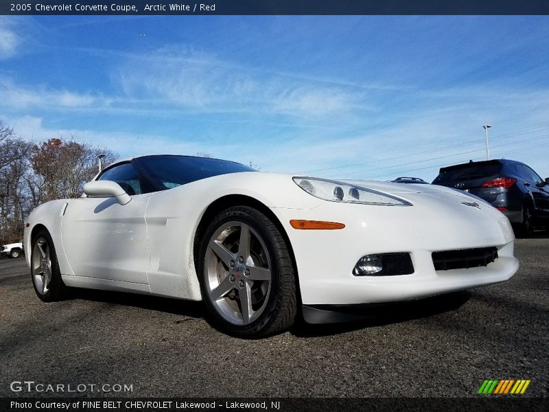 Arctic White / Red 2005 Chevrolet Corvette Coupe