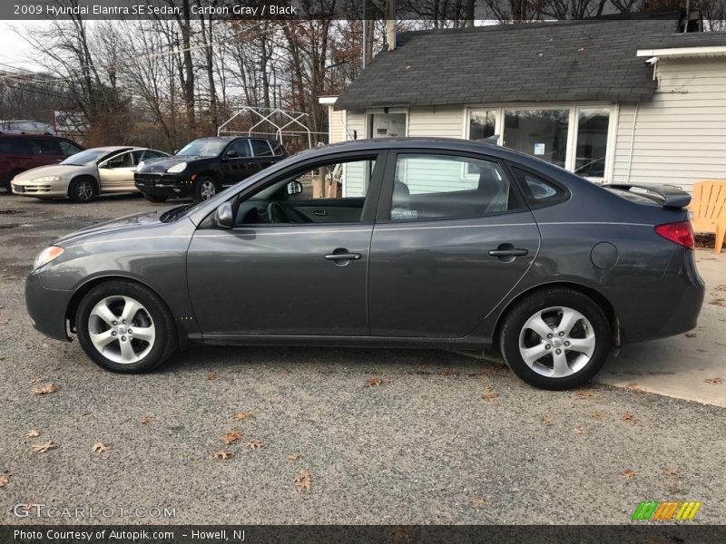 Carbon Gray / Black 2009 Hyundai Elantra SE Sedan