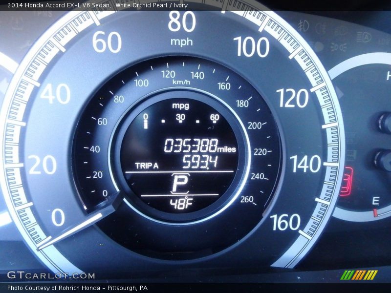 White Orchid Pearl / Ivory 2014 Honda Accord EX-L V6 Sedan