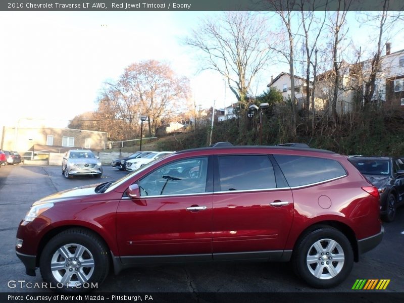 Red Jewel Tintcoat / Ebony 2010 Chevrolet Traverse LT AWD