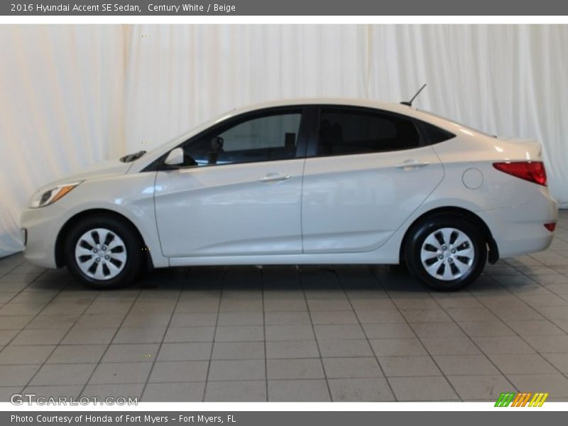 Century White / Beige 2016 Hyundai Accent SE Sedan