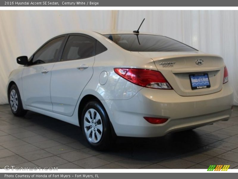 Century White / Beige 2016 Hyundai Accent SE Sedan
