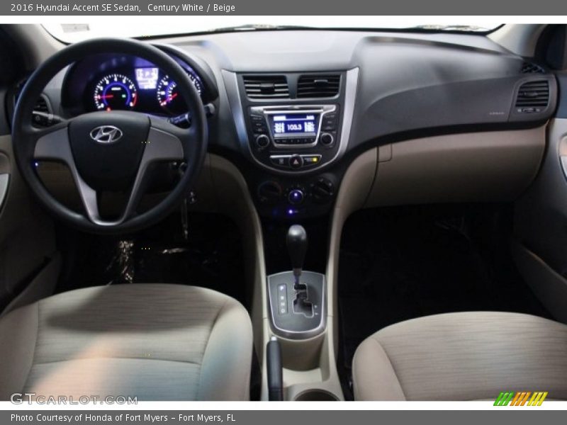 Century White / Beige 2016 Hyundai Accent SE Sedan
