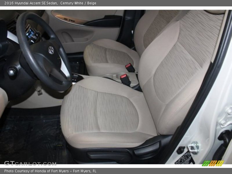 Century White / Beige 2016 Hyundai Accent SE Sedan