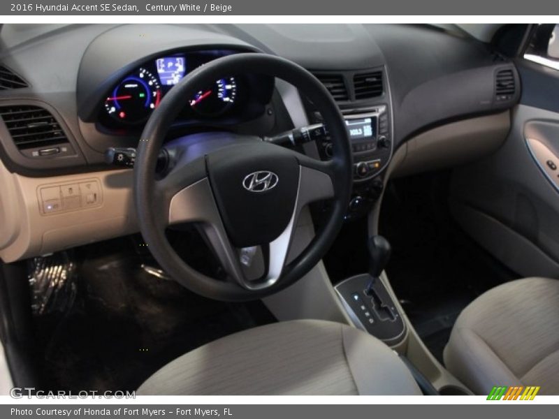 Century White / Beige 2016 Hyundai Accent SE Sedan