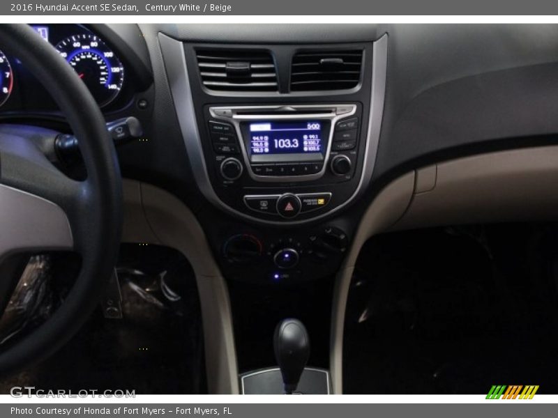 Century White / Beige 2016 Hyundai Accent SE Sedan